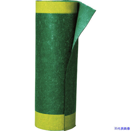 ■緑十字 オイルガードロール(吸着マット) 緑/黄 油・水他 OG-YG-100 1000mm&times;20m 294105(1067772)[法人限定][外直送元]｜ファーストFACTORY