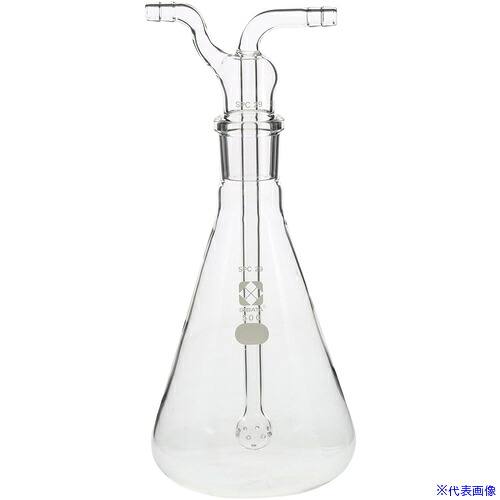 ■SIBATA SPCガス洗浄びん 三角フラスコ形 500mL 014530500(1071728)[送料別途お見積り][法人限定][掲外取寄]｜ファーストFACTORY