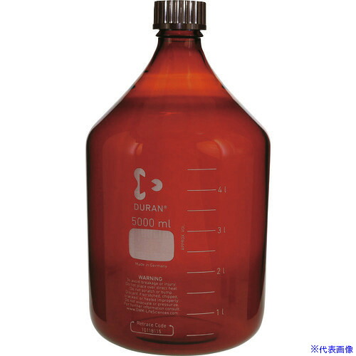 ■SIBATA 耐熱ねじ口びん 茶褐色 赤キャップ付 5000mL 01721050001(1071798)[送料別途お見積り][法人限定][掲外取寄]｜ファーストFACTORY