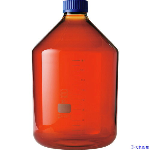 ■SIBATA 耐熱ねじ口びん 広口 茶褐色 青キャップ付 20000mL 017250120000(1073276)[送料別途お見積り][法人限定][掲外取寄]｜ファーストFACTORY