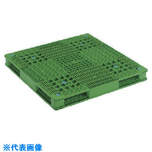 ■サンコー プラスチックパレット 812120 R4－1111－4 グリーン SK81212001(1097424)[送料別途お見積り][法人限定][外直送]