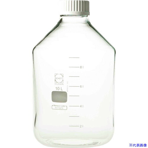 ■SIBATA 耐熱ねじ口びん 広口 白キャップ付 10000mL 017250210000(1116752)[送料別途お見積り][法人限定][掲外取寄]｜ファーストFACTORY 56,364円