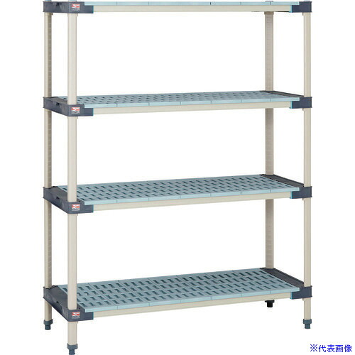 ■ERECTA メトロマックス4 グリッドマット+抗菌樹脂製ポール 間口1520mm×奥行620mm×高さ1378mm 4段 MAX42460GMX54P4(1142986)[送料別途お見積り][法人限定][直送]