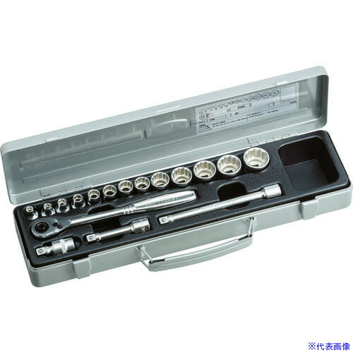 ■TONE ソケットレンチセット 差込角9.5mm 17点セット 6角(5.5mm～) 12角 1570M(1165518)