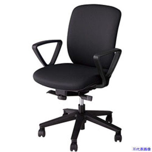 ■NAIKI ワークチェアー ヴィアーレ VE型/背座:ブラック/ビニールレザー張り/肘付 VE511BK(1190492)[送料別途お見積り][法人限定][外直送]｜ファーストFACTORY