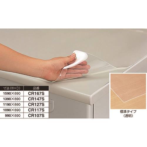 ■NAIKI デスクマット シングルタイプ 透明 1090×690 CR117S(1190660)[送料別途お見積り][法人限定][外直送]