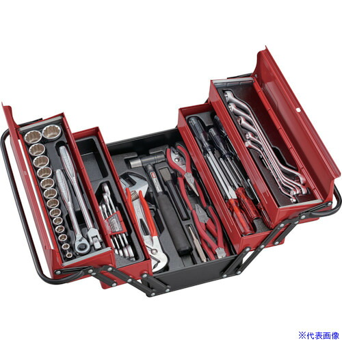 ■TONE 整備用工具セット ツールセット(メンテナンス用) 間口410&times;奥行220&times;高さ220mm セット内容53点 700SD(1200933)｜ファーストFACTORY