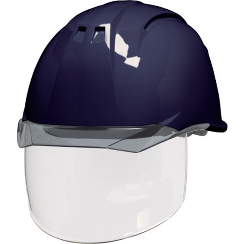 ■DIC 透明バイザーヘルメット(シールド面付) AA11EVO－CSW KP 紺/スモーク AA11EVOCSWHA6KPKS(1201996)[送料別途お見積り][法人限定][外直送]
