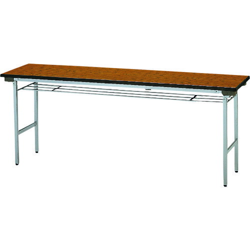 ■TOKIO 折りたたみテーブル 棚付 1500×450mm チーク チーク TF1545(T)(1202581)[送料別途お見積り][法人限定][外直送]