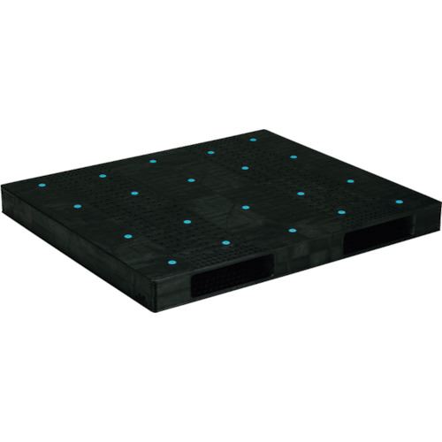 ■サンコー リサイクルプラスチックパレット 818001 R2&minus;1215F&minus;2 ブラック SKR21215F2BK(1216539)[送料別途お見積り][法人限定][外直送]｜ファーストFACTORY