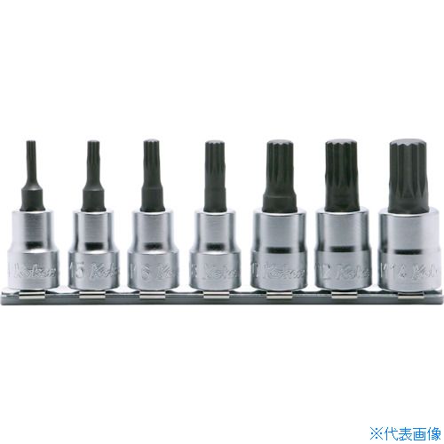 ■Ko&minus;ken 9.5mm差込 3重4角ビットソケット(XZN)レールセット 7ヶ組 RS30207L50(1218349)｜ファーストFACTORY