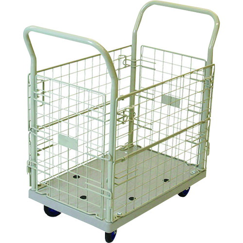 ■金象 プラキャリーラック金網付L小 フットブレーキ付 183622(1249596)[送料別途お見積り][法人限定][外直送]