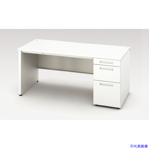 ■NAIKI 片袖デスク(パネル脚) XEHH型/天板:ホワイト 本体:クリアーホワイト/W1600×D700×H720 XEHH167BPWH(1253613)[送料別途お見積り][法人限定][外直送]
