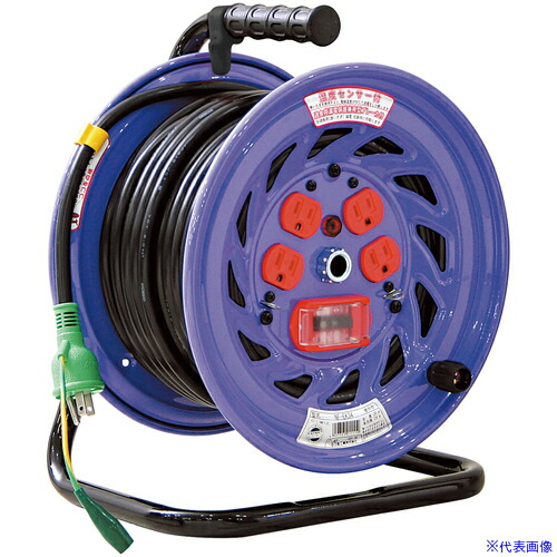 ■NICHIDO 電工ドラム 過負荷漏電保護兼用ブレーカ付 30m NFEK34(1255681)