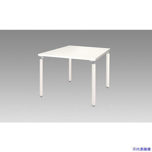 ■NAIKI ミーティングテーブル ウエイク WK型/天板:ホワイト 脚:クリアーホワイト/W900×D900×H700 WK0990MTWH(1256112)[送料別途お見積り][法人限定][外直送]