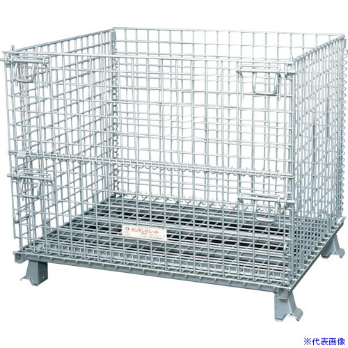 ■サンキン メッシュパレット コイルタイプ 1200&times;1000&times;900 SCS4G(1281636)[法人限定][外直送元]｜ファーストFACTORY