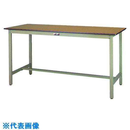 ■ヤマテック 軽量作業台 ワークテーブル300シリーズ 固定式 ポリエステル天板 W1500×D600×H900mm 木目柄/ヤマテックグリーン SWPH1560MG(1325949)[法人限定][外直送元]