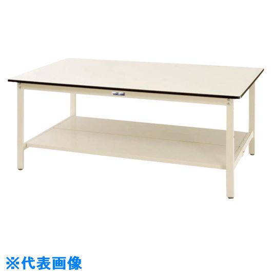 ■ヤマテック 軽量作業台 ワークテーブル ワイドタイプ 固定式 全面棚板付 W1800×D1200×H740mm SWPW1812TTII(1332332)[法人限定][外直送元]