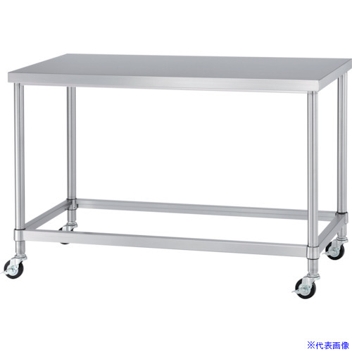 ■シンコー ステンレス(SUS304)作業台四方枠キャスター付 φ100ウレタン車 1200&times;750&times;800 WZNC12075U100(1336980)[法人限定][外直送元]｜ファーストFACTORY