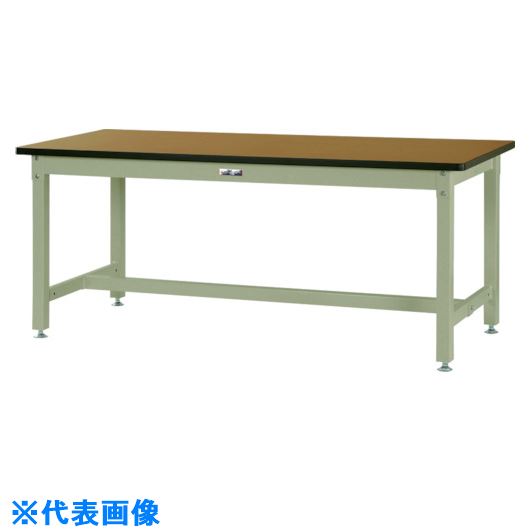 ■ヤマテック 中量作業台 ワークテーブル バイス専用タイプ メラミン天板 W900&times;D750&times;H740mm 木目柄/ヤマテックグリーン SZMV975MG(1337119)[法人限定][外直送元]｜ファーストFACTORY