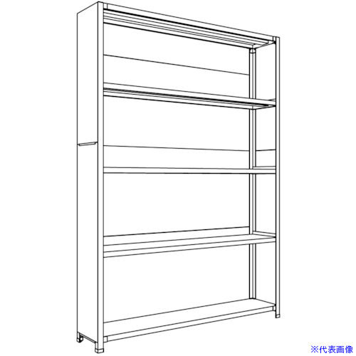■NF 背板・側板付軽量物品棚W1500D300H2100F5 LA75K25(1353918)[送料別途お見積り][法人限定][外直送]｜ファーストFACTORY