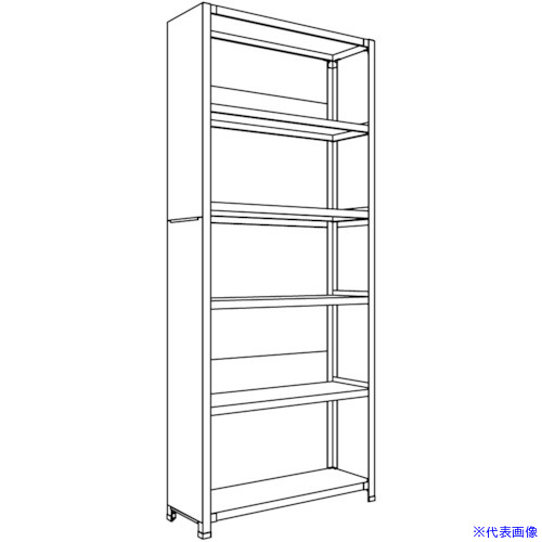 ■NF 背板・側板付軽量物品棚W900D300H2100F6 LA73K26(1353941)[送料別途お見積り][法人限定][外直送]｜ファーストFACTORY