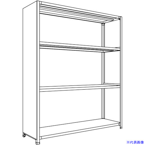 ■NF 背板・側板付軽量物品棚W1500D450H1800F4 LA65S24(1355453)[送料別途お見積り][法人限定][外直送]｜ファーストFACTORY