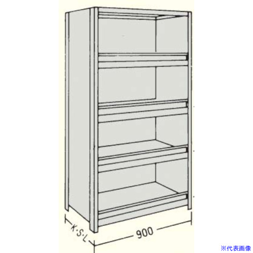 ■NF 前当り付軽量物品棚W900D600H1800F5 LA63L45(1355498)[送料別途お見積り][法人限定][外直送]｜ファーストFACTORY