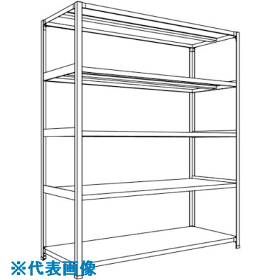 ■NF 軽量開放棚 中棚ボルトレスタイプW1500D600H1800F5 LA65L15(1358608)[送料別途お見積り][法人限定][外直送]