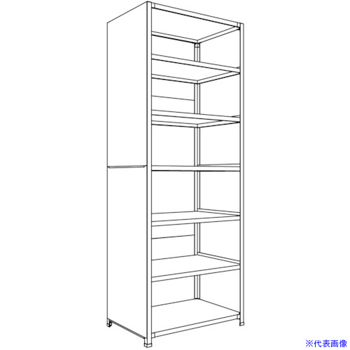 ■NF 背板・側板付軽量物品棚W900D600H2400F7 LA83L27(1358658)[送料別途お見積り][法人限定][外直送]｜ファーストFACTORY