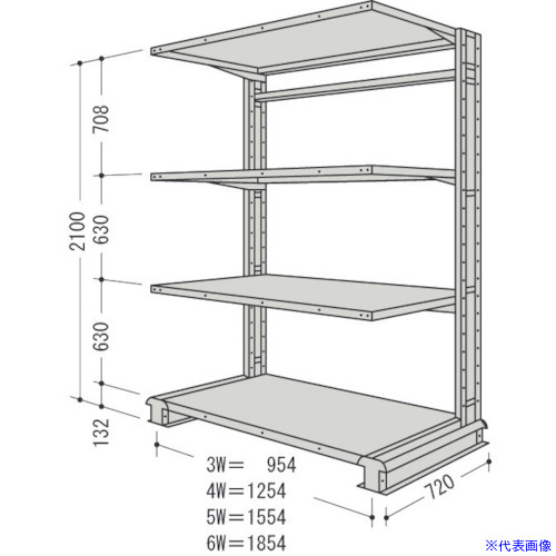 ■NF キャンチラック単式1連W1254D720H2100F4 CR74LS4(1360274)[送料別途お見積り][法人限定][外直送]｜ファーストFACTORY