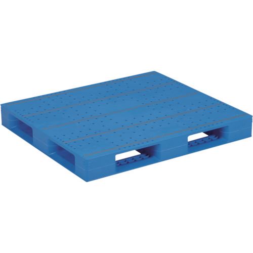 ■サンコー プラスチックパレット 840124 LX－106120D4 ブルー SKLX106120D4BL(1361173)[送料別途お見積り][法人限定][外直送]