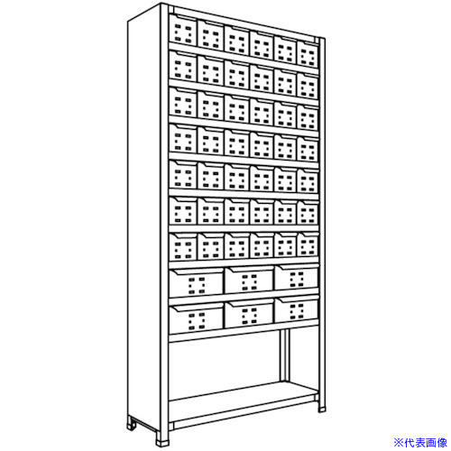 ■NF 引出し付軽量物品棚W900D300H1800F11 LA63K711(1361849)[送料別途お見積り][法人限定][外直送]｜ファーストFACTORY 101,200円