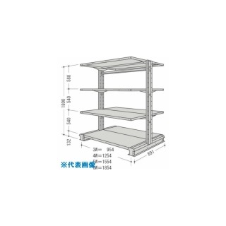 ■NF キャンチラック複式1連W1254D891H1800F4 CR64SW4(1363355)[送料別途お見積り][法人限定][外直送]