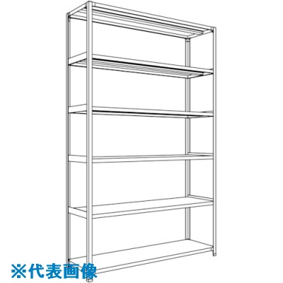 ■NF 軽量開放棚 中棚ボルトレスタイプW1500D450H2400F6 LA85S16(1363426)[送料別途お見積り][法人限定][外直送]