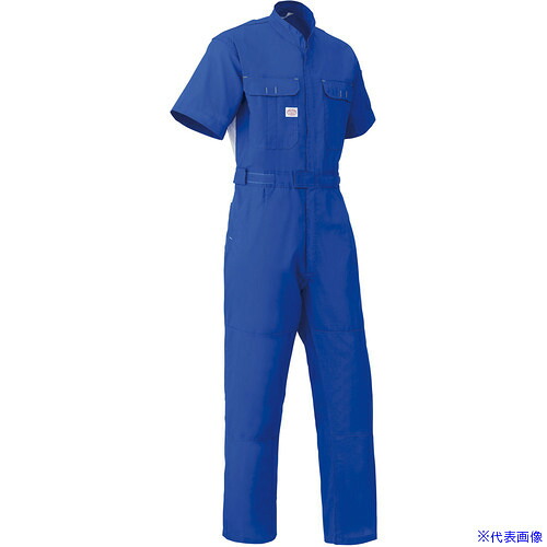 ■AUTO－BI SS(春夏)モデル 半袖つなぎ服3751－002マリンブルー－4L 37510024L(1368230)[送料別途お見積り][法人限定][掲外取寄]