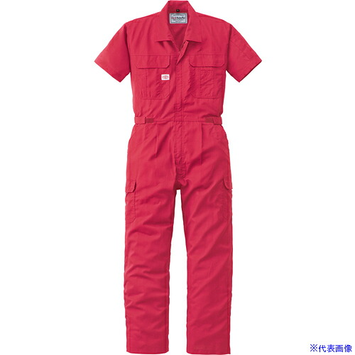 ■AUTO－BI SS(春夏)モデル 半袖つなぎ服2301－005レッド－4L 23010054L(1368948)[送料別途お見積り][法人限定][掲外取寄] 7,763円