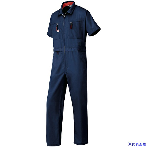 ■AUTO&minus;BI SS(春夏)モデル 腰割れ式半袖つなぎ服6901&minus;001ネイビーブルー&minus;4L 69010014L(1369214)[送料別途お見積り][法人限定][掲外取寄]｜ファーストFACTORY