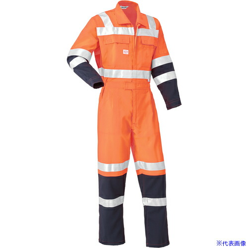■AUTO－BI SS(春夏)モデル 反射型つなぎ服7625－003オレンジ－M 7625003M(1369353)[送料別途お見積り][法人限定][掲外取寄]