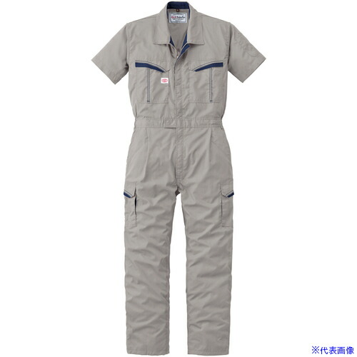 ■AUTO－BI SS(春夏)モデル 半袖つなぎ服8901－008シルバーグレー－S 8901008S(1369412)[送料別途お見積り][法人限定][掲外取寄]