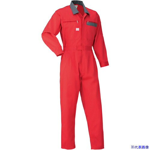 ■AUTO－BI AW(秋冬)モデル 長袖つなぎ服5650－005レッド－5L 56500055L(1370015)[送料別途お見積り][法人限定][掲外取寄]