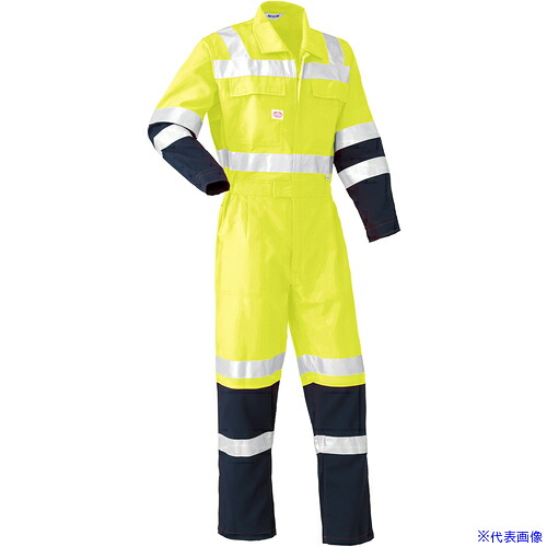 ■AUTO－BI SS(春夏)モデル 反射型つなぎ服7625－107イエロー－3L 76251073L(1370252)[送料別途お見積り][法人限定][掲外取寄]