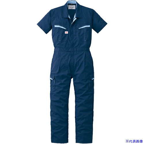 ■AUTO&minus;BI SS(春夏)モデル 半袖つなぎ服8901&minus;001ネイビーブルー&minus;4L 89010014L(1370305)[送料別途お見積り][法人限定][掲外取寄]｜ファーストFACTORY