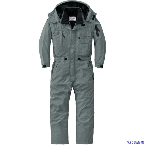 ■AUTO－BI AW(秋冬)モデル 防水防寒つなぎ服810－007グレー－LL 810007LL(1370347)[送料別途お見積り][法人限定][掲外取寄]