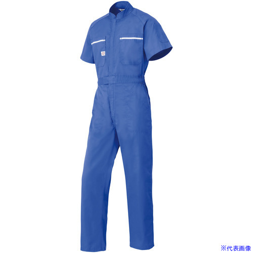 ■AUTO&minus;BI SS(春夏)モデル 半袖つなぎ服6801&minus;004スカイブルー&minus;M 6801004M(1370544)[送料別途お見積り][法人限定][掲外取寄]｜ファーストFACTORY