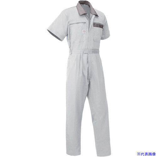 ■AUTO－BI SS(春夏)モデル 半袖つなぎ服5601－008シルバーグレー－L 5601008L(1370731)[送料別途お見積り][法人限定][掲外取寄]