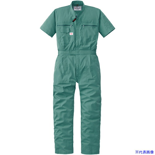 ■AUTO－BI SS(春夏)モデル 半袖つなぎ服1201－010グリーン－5L 12010105L(1370748)[送料別途お見積り][法人限定][掲外取寄]