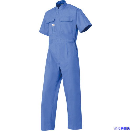 ■AUTO－BI SS(春夏)モデル 半袖つなぎ服3651－004スカイブルー－M 3651004M(1370793)[送料別途お見積り][法人限定][掲外取寄]