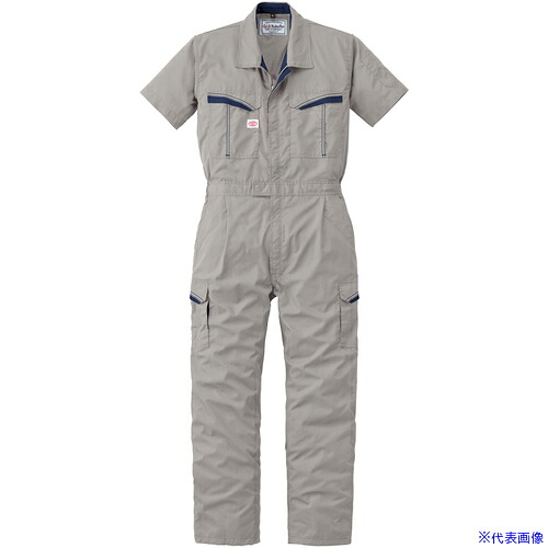 ■AUTO－BI SS(春夏)モデル 半袖つなぎ服8901－008シルバーグレー－4L 89010084L(1371369)[送料別途お見積り][法人限定][掲外取寄]