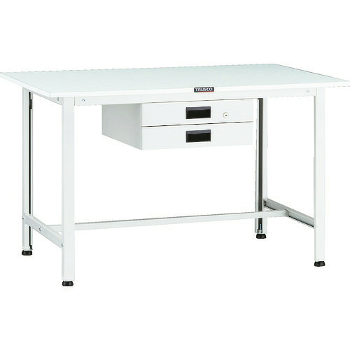■TRUSCO 軽荷重作業台(200kg)AO型 1200X750XH740 薄型2段引出付 ホワイト色 AOR1275UDK2(1371704)[法人限定][直送元]｜ファーストFACTORY